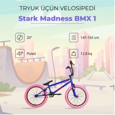 Velosiped Stark Madness BMX 1, göy/çəhrayı, 20