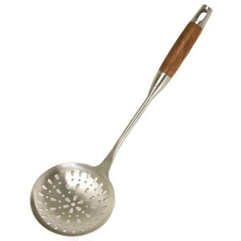 Шумовка Gipfel Master 2196, 1 шт, 37 см, нержавеющая сталь, дерево, серебристый, коричневый