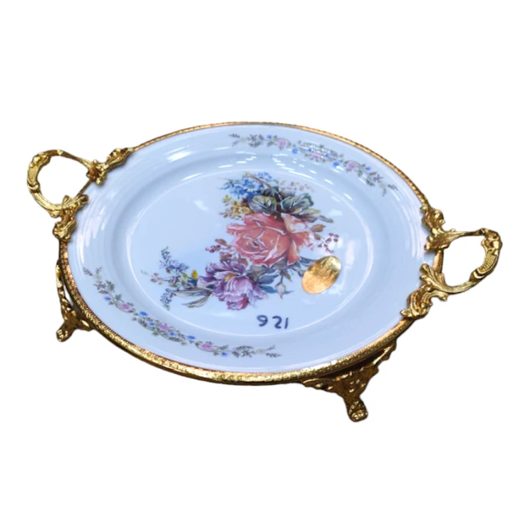 Meyvə qabı 34x28 sm, keramika, qızılı