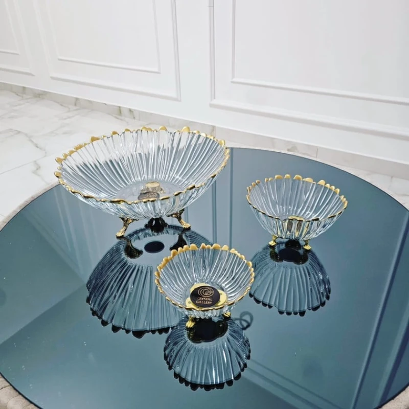 Dəst NH_A33A, şüşə/metal, şəffaf/qızıl, 3 əd