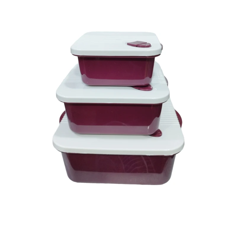 Набор контейнеров Bager BG460, 3 шт, красный Набор контейнеров Bager BG460, 3 шт, красный