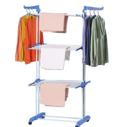 Сушилка для белья HomeStore_MM02, нержавеющая сталь, белая/голубая, 64x170 см Сушилка для белья HomeStore_MM02, нержавеющая сталь, белая/голубая, 64x170 см