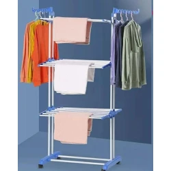 Сушилка для белья HomeStore_MM02, нержавеющая сталь, белая/голубая, 64x170 см Сушилка для белья HomeStore_MM02, нержавеющая сталь, белая/голубая, 64x170 см