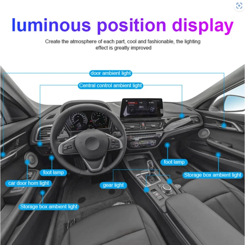 Universal avtomobil salonu işıqlandırması 22-si 1-də Universal Car Interior Ambient Light aftoban0933 Universal avtomobil salonu işıqlandırması 22-si 1-də Universal Car Interior Ambient Light aftoban0933