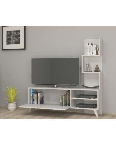 TV üçün tumba TV Ev Plus 12115770, LDSP, ağ, 150x130x35 sm