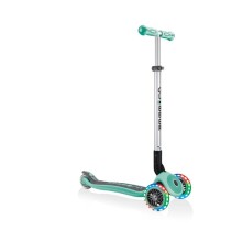 Samokat-kikbord Globber Primo Foldable Premium Lights, uşaqlar üçün, 3 yaşdan, maksimal çəki 50 kq, nanə rəngli