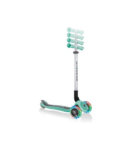 Samokat-kikbord Globber Primo Foldable Premium Lights, uşaqlar üçün, 3 yaşdan, maksimal çəki 50 kq, nanə rəngli