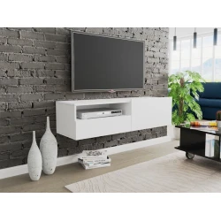 Тумба под ТВ Ev Plus 12115863, ЛДСП, белый, 120x37x30 см Тумба под ТВ Ev Plus 12115863, ЛДСП, белый, 120x37x30 см