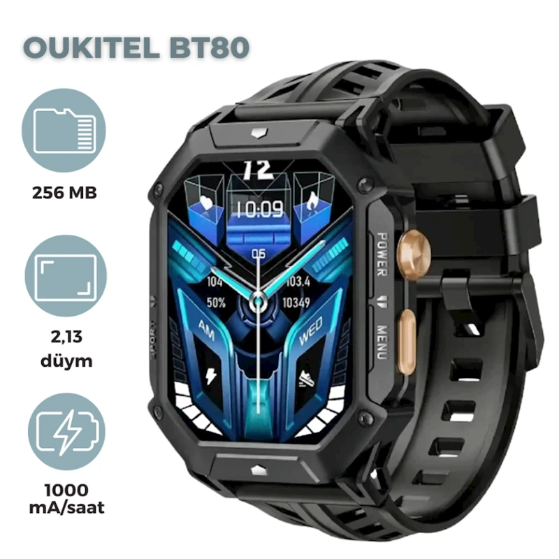 Умные часы Oukitel BT80 Black (6931940754668)