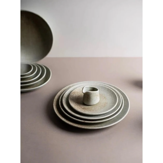 Тарелка ID-Fine Mellow Lona, фарфор, серая, 30 см