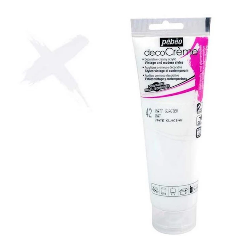Акриловая краска Pebeo Decocreme с кремовой консистенцией, матовая, 42 Glacier, 120 мл Акриловая краска Pebeo Decocreme с кремовой консистенцией, матовая, 42 Glacier, 120 мл
