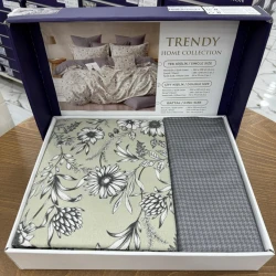 Комплект постельного белья MiraNova SF-601, односпальный, бежевый, пододеяльник 160x220 см, простыня 180x240 см, наволочка 50x70 см/1 шт