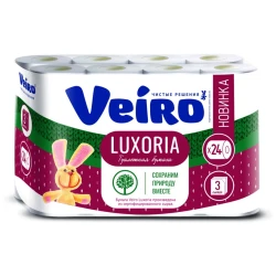 Tualet kağızı Veiro Luxoria, 3 qatlı, 24 rulon, ağ
