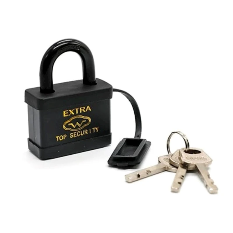 Asma kilid Extra qısa, izolyasiyalı, 3 açar, qara, 50 mm