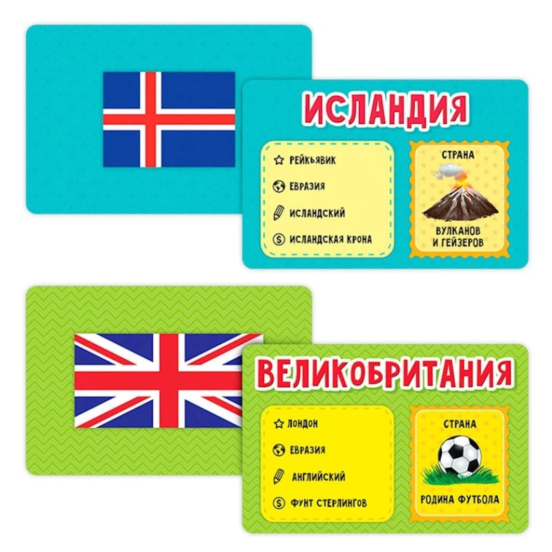 Игра карточная Геодом Флагомания Часть 1, 54 карточки 8x12см