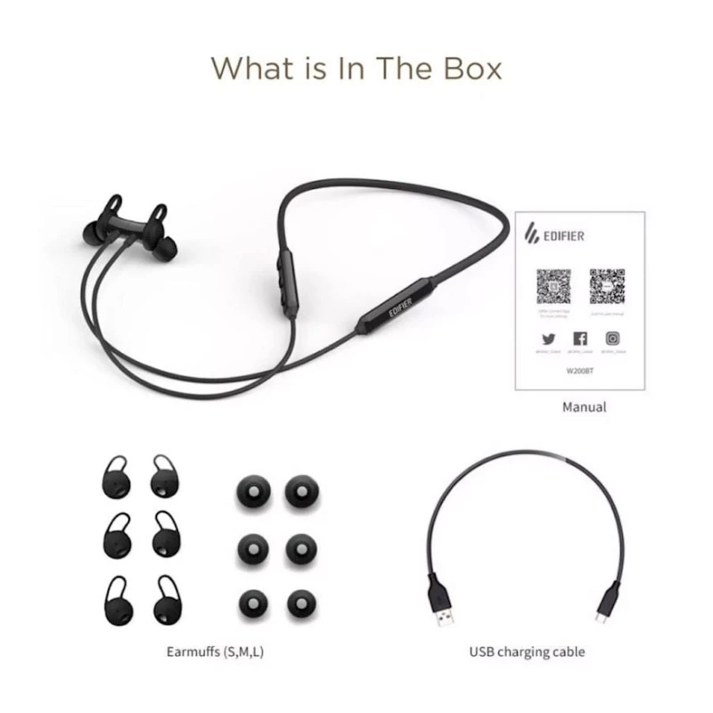 Беспроводные наушники Edifier W200BT Black Беспроводные наушники Edifier W200BT Black