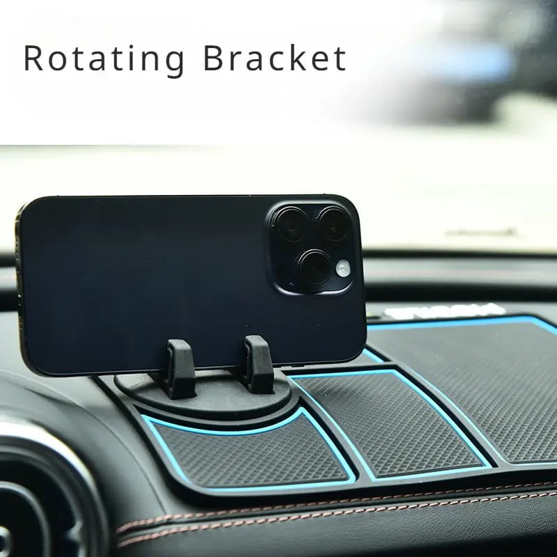 Telefon tutacağı olan avtomobil döşəyi, silikon, qara