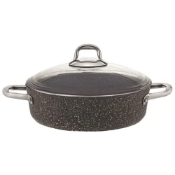 Кастрюля Burner Elis, гранит, темно-серая, 28x08 см