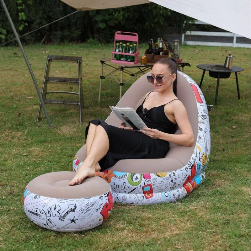 Надувной диван, голубой, 31x62x105x125 см Надувной диван, голубой, 31x62x105x125 см