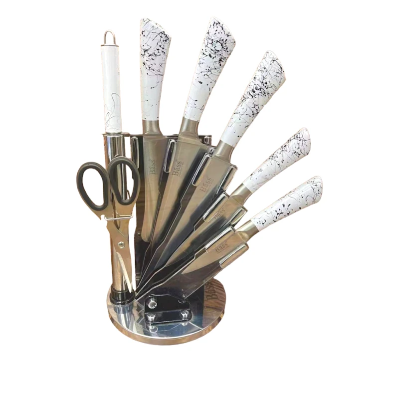 Bıçaq dəsti HMSD_BN3W metal tutacaq, ağ, 7 əd