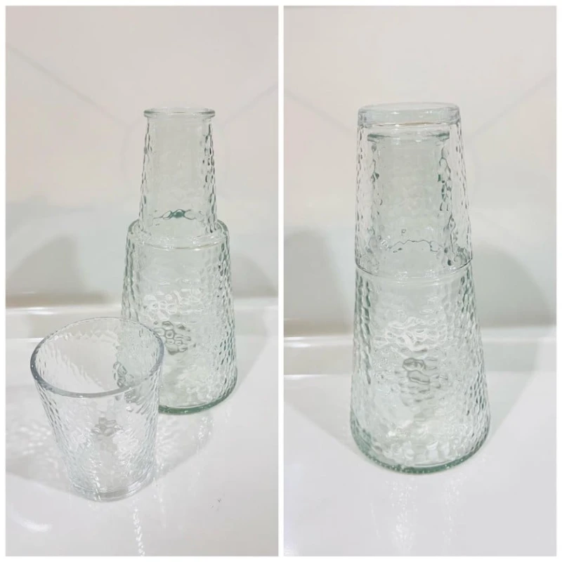 Qrafin və stəkan dəsti 6921-15, şüşə, şəffaf