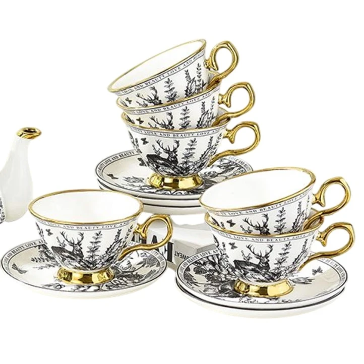 Набор чашек с блюдцами Sahara 00004434, разноцветный, 12 шт Набор чашек с блюдцами Sahara 00004434, разноцветный, 12 шт