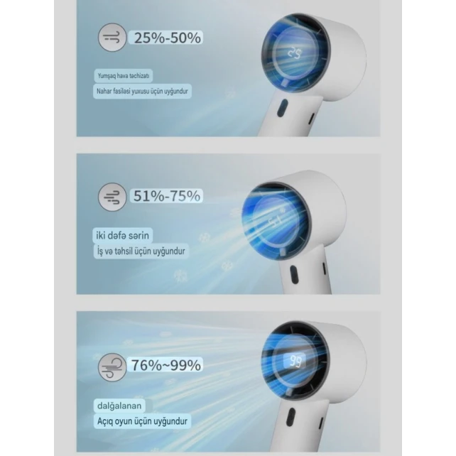 Çəhrayı rəngli mini ventilyator, minimalistik fan, USB şarjlı Çəhrayı rəngli mini ventilyator, minimalistik fan, USB şarjlı