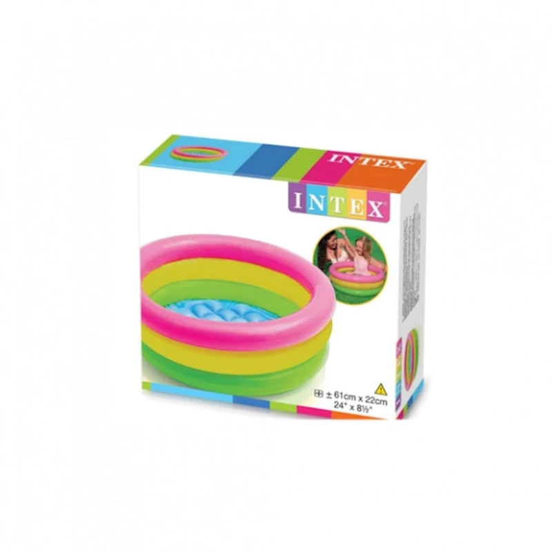 Надувной бассейн Intex H57225588107NP, 61x22 см, 68 л, разноцветный
