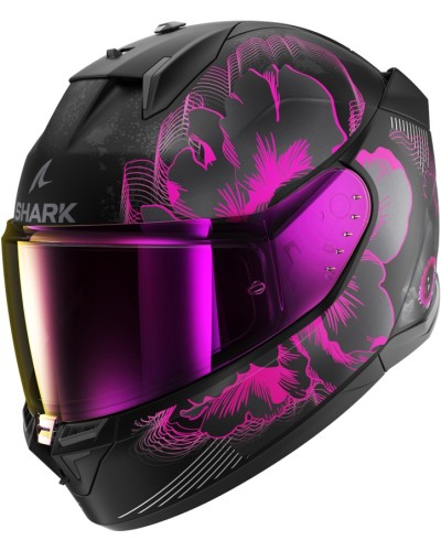 Motosikl dəbilqəsi Shark D-Skwal 3 Mayfer Lady Matt Black-Violet-Anthracite, ölçü M