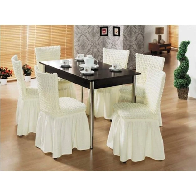 Stul üçün çexol dəsti TZE-579, ağ, 6 əd