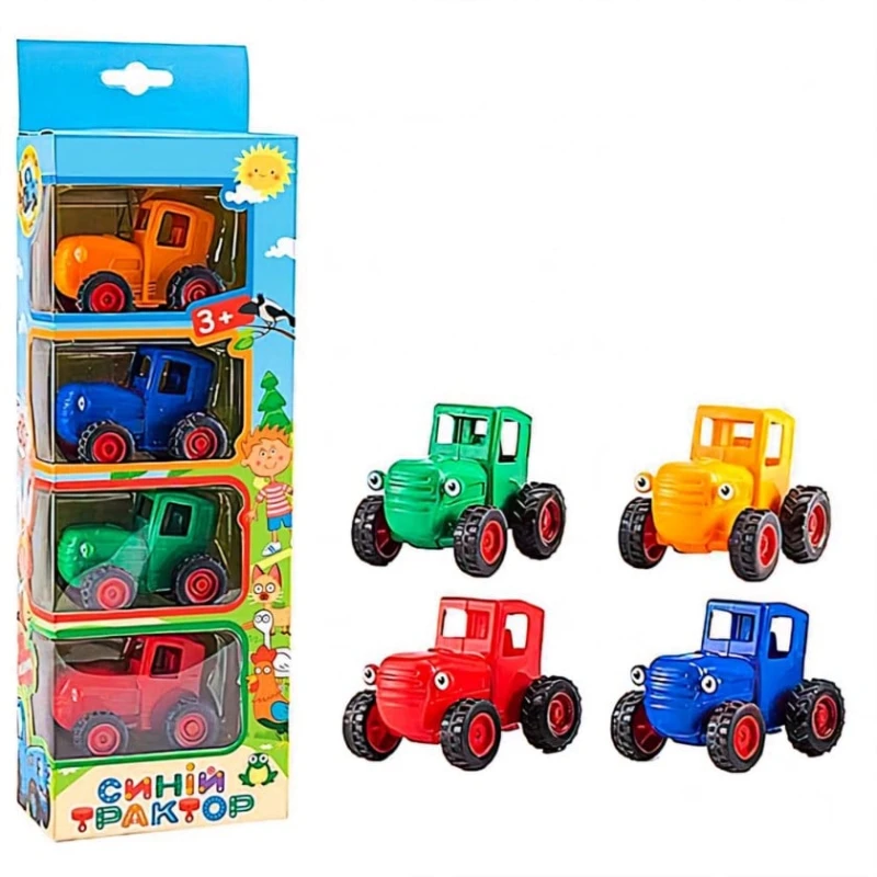 Набор игрушечных тракторов Kadusi_0057, 4 шт, разноцветный