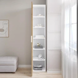 Шкаф Art Mebel 18, 210x40x45 см, ламинат, белый/коричневый Шкаф Art Mebel 18, 210x40x45 см, ламинат, белый/коричневый