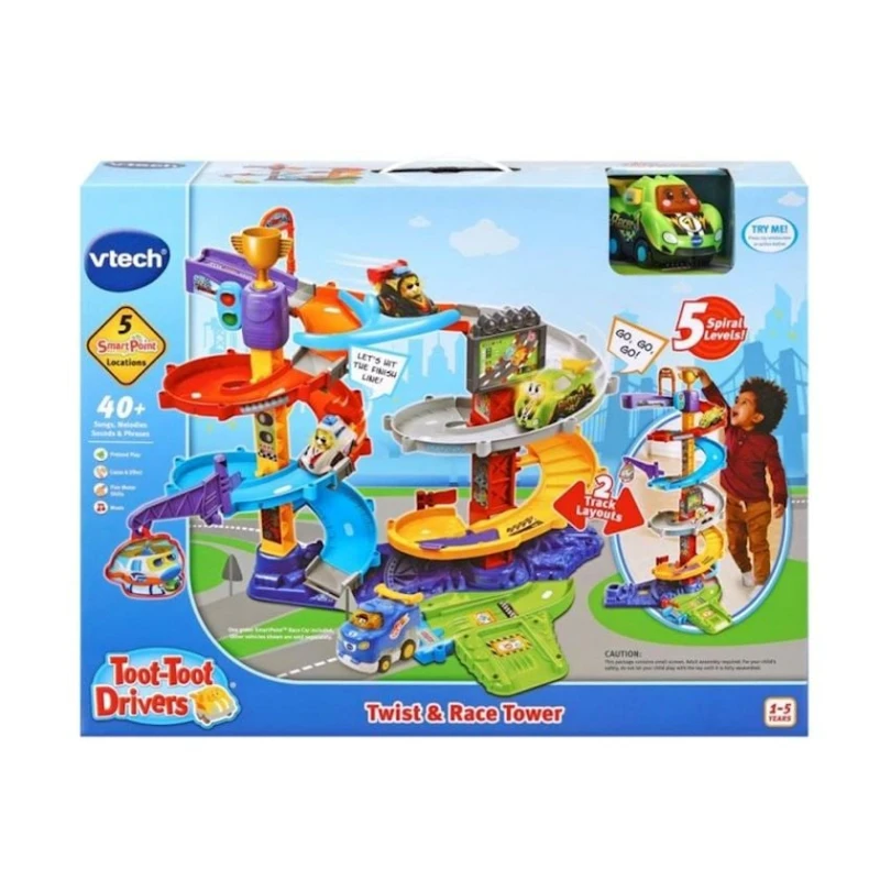 Интерактивные игрушечные треки VTech Toot-Toot Drivers Twist & Race Tower 80-535003, 1-5 лет