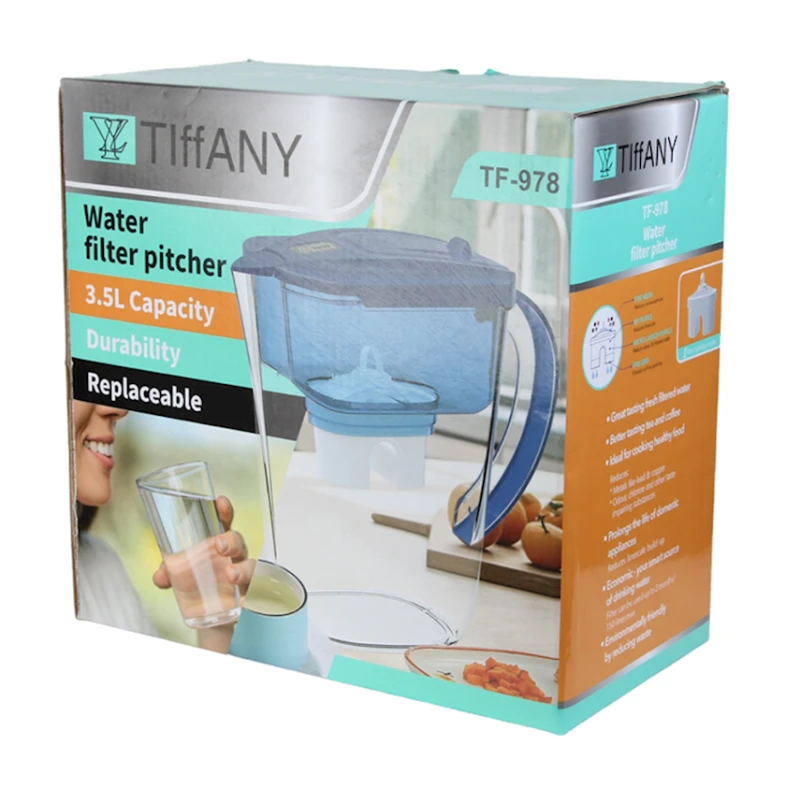 Фильтр-кувшин для очистки воды Tiffany TF-978, 3.5 л, пластик, прозрачный/синий Фильтр-кувшин для очистки воды Tiffany TF-978, 3.5 л, пластик, прозрачный/синий