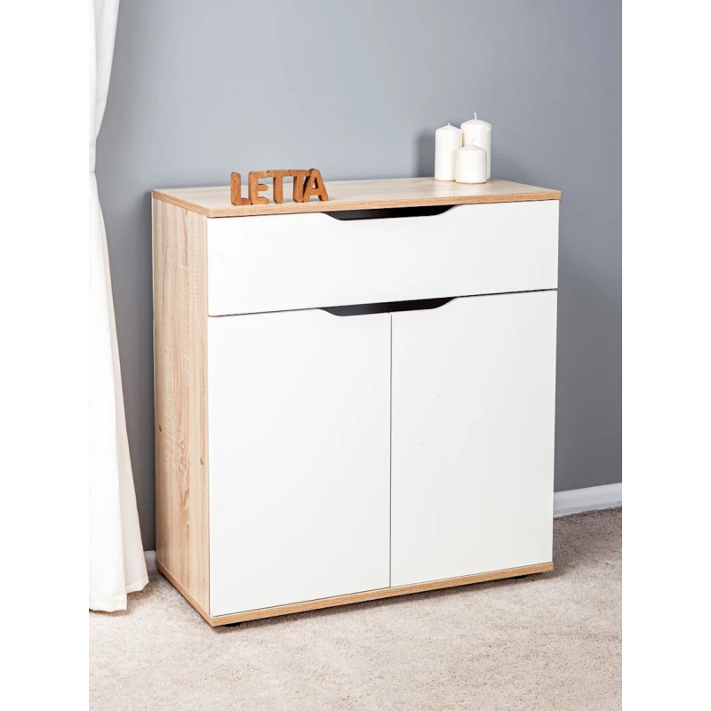 Комод Letta, белый/бежевый, ЛДСП, 75х35.5х82 см Комод Letta, белый/бежевый, ЛДСП, 75х35.5х82 см