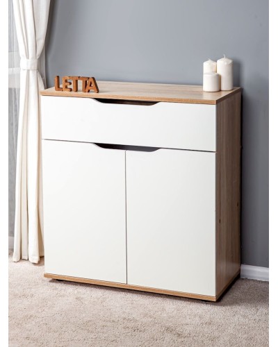 Komod Letta, ağ/bej, LDSP, 75х35.5х82 sm