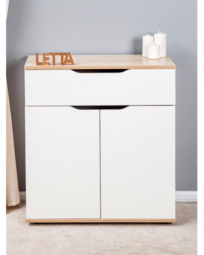 Komod Letta, ağ/bej, LDSP, 75х35.5х82 sm