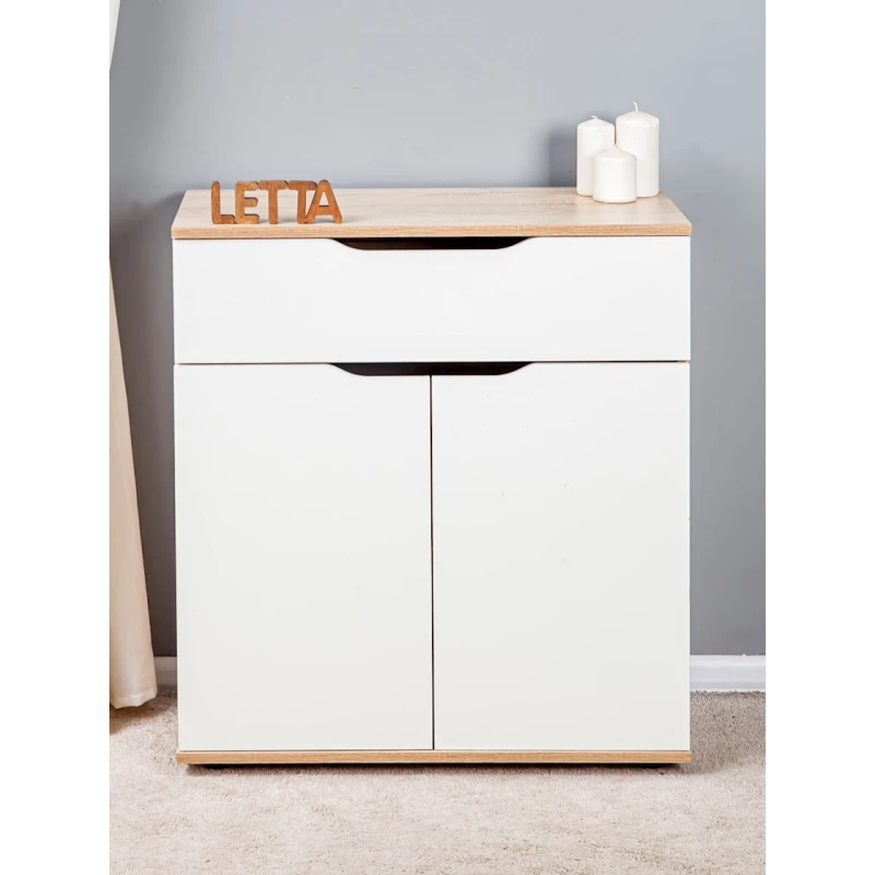 Комод Letta, белый/бежевый, ЛДСП, 75х35.5х82 см Комод Letta, белый/бежевый, ЛДСП, 75х35.5х82 см
