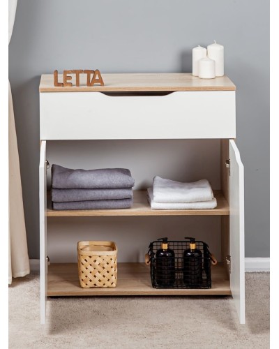 Komod Letta, ağ/bej, LDSP, 75х35.5х82 sm