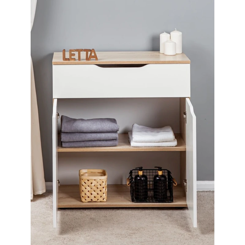 Комод Letta, белый/бежевый, ЛДСП, 75х35.5х82 см Комод Letta, белый/бежевый, ЛДСП, 75х35.5х82 см