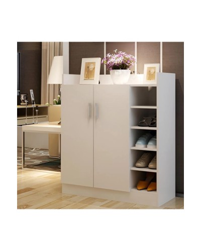 Ayaqqabı üçün tumba Ev Plus Rack, LDSP, ağ, 90x35x100 sm