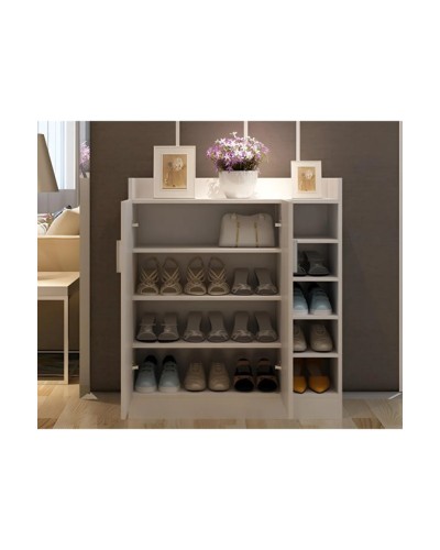 Ayaqqabı üçün tumba Ev Plus Rack, LDSP, ağ, 90x35x100 sm