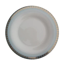 Набор столовой посуды Porland Mahpeyker 04ALM003225, 60 предметов, 12 персон, фарфор, золотистый/голубой