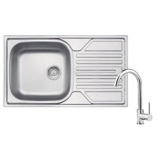 Qarışdırıcı ilə mətbəx çanağı Deante Legato ZELA0113, 43.5x76 sm, paslanmayan polad, gümüşü