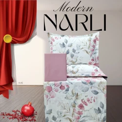 Комплект постельного белья Nar-Lı-001057, простыня 240x260 см, пододеяльник 200x220 см, наволочки 2 шт x 50x70 см, двуспальный, хлопок, разноцветный