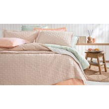 Örtük və yastıq üzü dəsti Yataş Velma, örtük 230x240 sm, yastıq üzü 50x70 sm 2 əd, ikinəfərlik, pambıq/poliester, Blush/Ekru