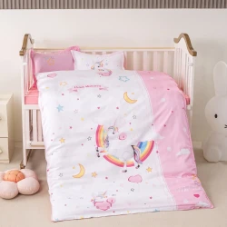 Детское постельное белье Annaberry ET-1425, пододеяльник 100x150 см, простыня 110x160 см, 2 наволочки 35x45 см, сатин, разноцветное