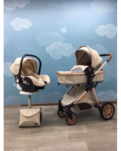 Uşaq arabası 3in1 Kidilo V91C3, bej