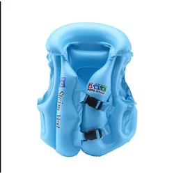 Üzgüçülük jileti CAP03_3-1, vinil, mavi, 1-3 yaş