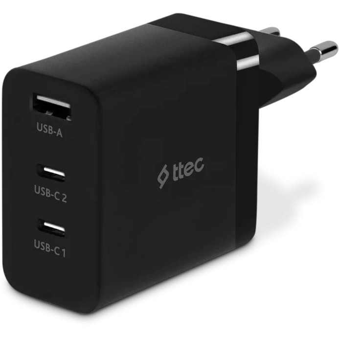 Сетевое зарядное устройство Ttec SmartCharger 65W PD/GAN USB-C Travel Charger, Black Сетевое зарядное устройство Ttec SmartCharger 65W PD/GAN USB-C Travel Charger, Black